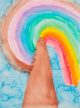 Rainbow and Volcano Art by St. Jude patient Avery