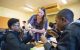 Kate Ayers with students