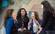 Cancer survivor Vivian Laws talks with friends (from left) Lauren Schlukbier, Ve’Lyncea Murphy and Aram Tran.