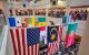 Dr. James Downing with international flags