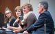 Christine O’Brien speaks to a panel of St. Jude employees.