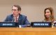 James R. Downing, MD, and HRH Princess Ghida Talal of Jordan sit at a panel table