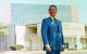 Danny Thomas in front of St. Jude Children's Research Hospital