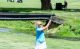 A golfer swings a club at the St. Jude Fairways for Hope golf tournament. 