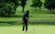 A golfer takes a swing at Fairways for Hope in Fort Washington, Pennsylvania. 