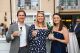 Invest in Hope Los Angeles attendees enjoy cocktails outdoors. 