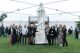 Supporters surround the St. Jude Thaddeus statue at St. Jude Dream Chicago.