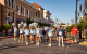 A group of cheerleaders walk at the Las Vegas Walk/Run.