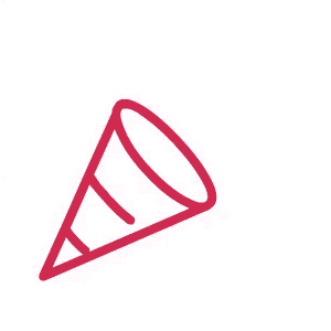 two children with hands raised in joy (icon)