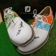 Will Zalatoris autographed golf shoes inspired by patient art