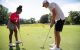 patient quincy with golfer matt wallace and caddy
