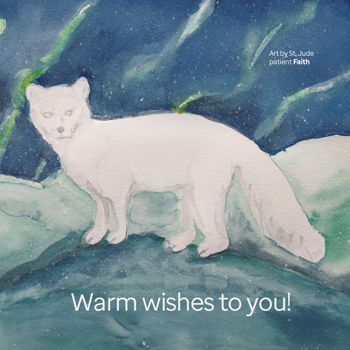 Warm wishes card artwork of cat