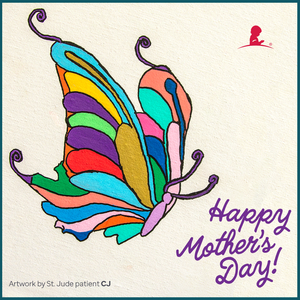 Butterfly art by St. Jude patient CJ.