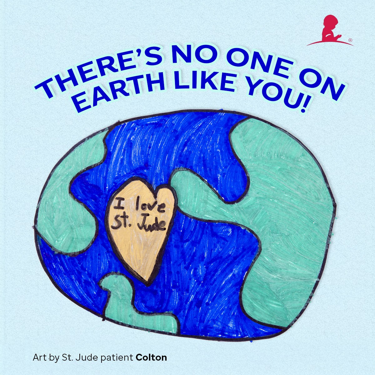 Card depicting a view of planet Earth with message reading: 