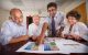 Yutaka Yasui, PhD, Leslie Robison, PhD, Nickhill Bhakta, MD, and Melisssa Hudson, MD, at a table
