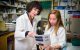 Martine Roussel, PhD with the study's co-first author, BaoHan Vo, PhD.