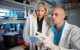 Stacey Schultz-Cherry, PhD, a member of the St. Jude Department of Infectious Diseases withErik Karlsson, PhD, a staff scientist in the Schultz-Cherry laboratory
