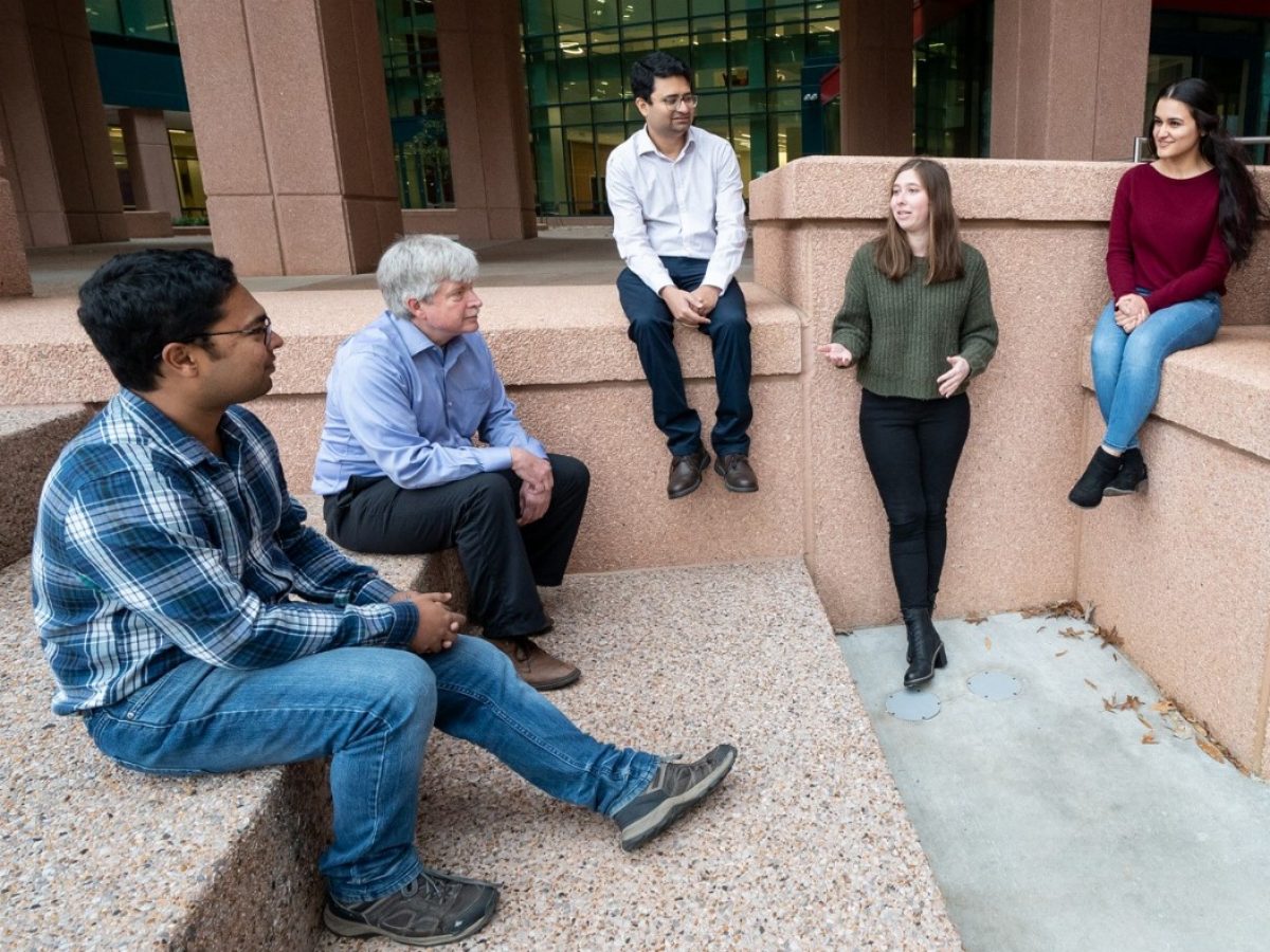 (L to R) Bappaditya Chandra, corresponding author Richard Kriwacki, Ph.D., co-first author Swarnendu Tripathi, Ph.D., Brittany Pioso, co-first author Hazheen Shirnekhi, Ph.D., Department of Structural Biology