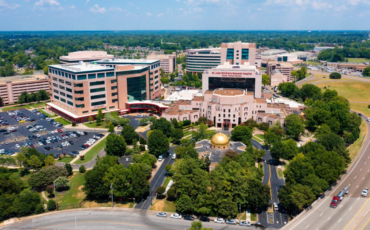Aerial view of St. Jude Children's Research Hospital