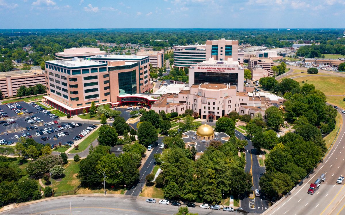 Aerial view of St. Jude Children's Research Hospital 