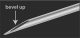 Closeup of needle bevel side up