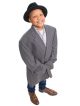 Patient Caleb dressed in an adult's clothes
