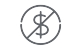 dollar symbol crossed out