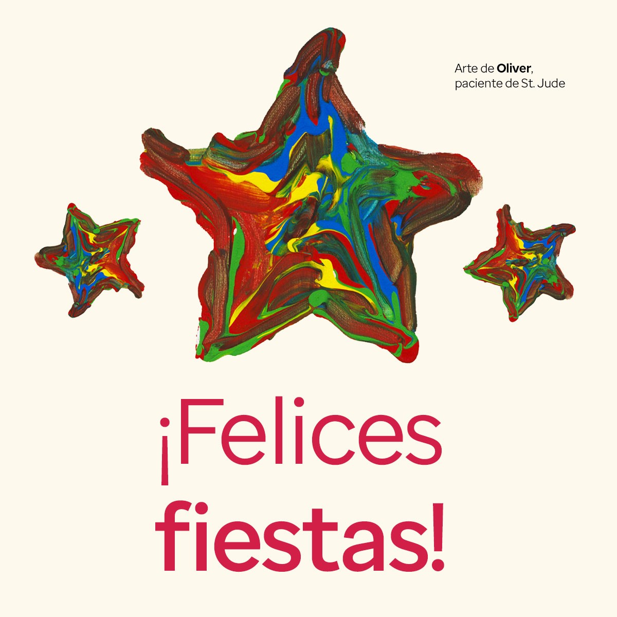 Happy Holiday card artwork of 3 stars