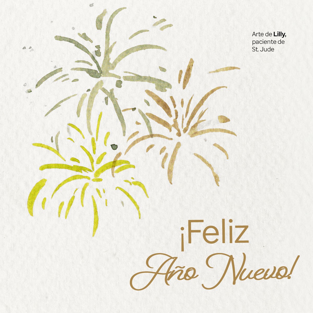 Happy New Year card artwork of fireworks