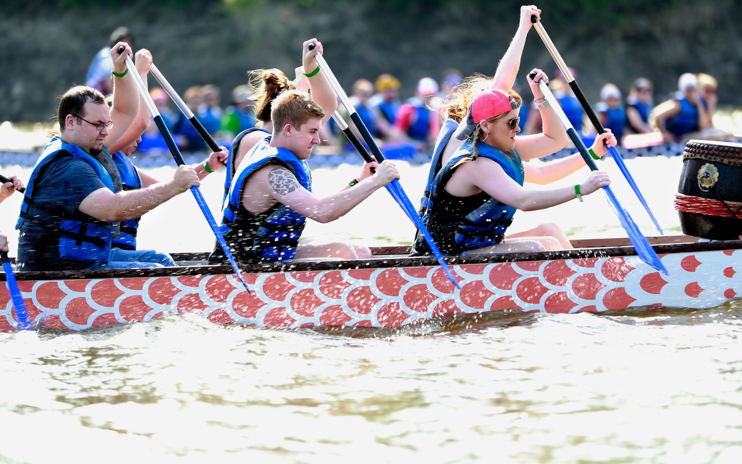 Teams participate in the Duncan-Williams St Jude Dragon Boat Races at Mud Island Riverpark on Saturday, May 12, 2018.