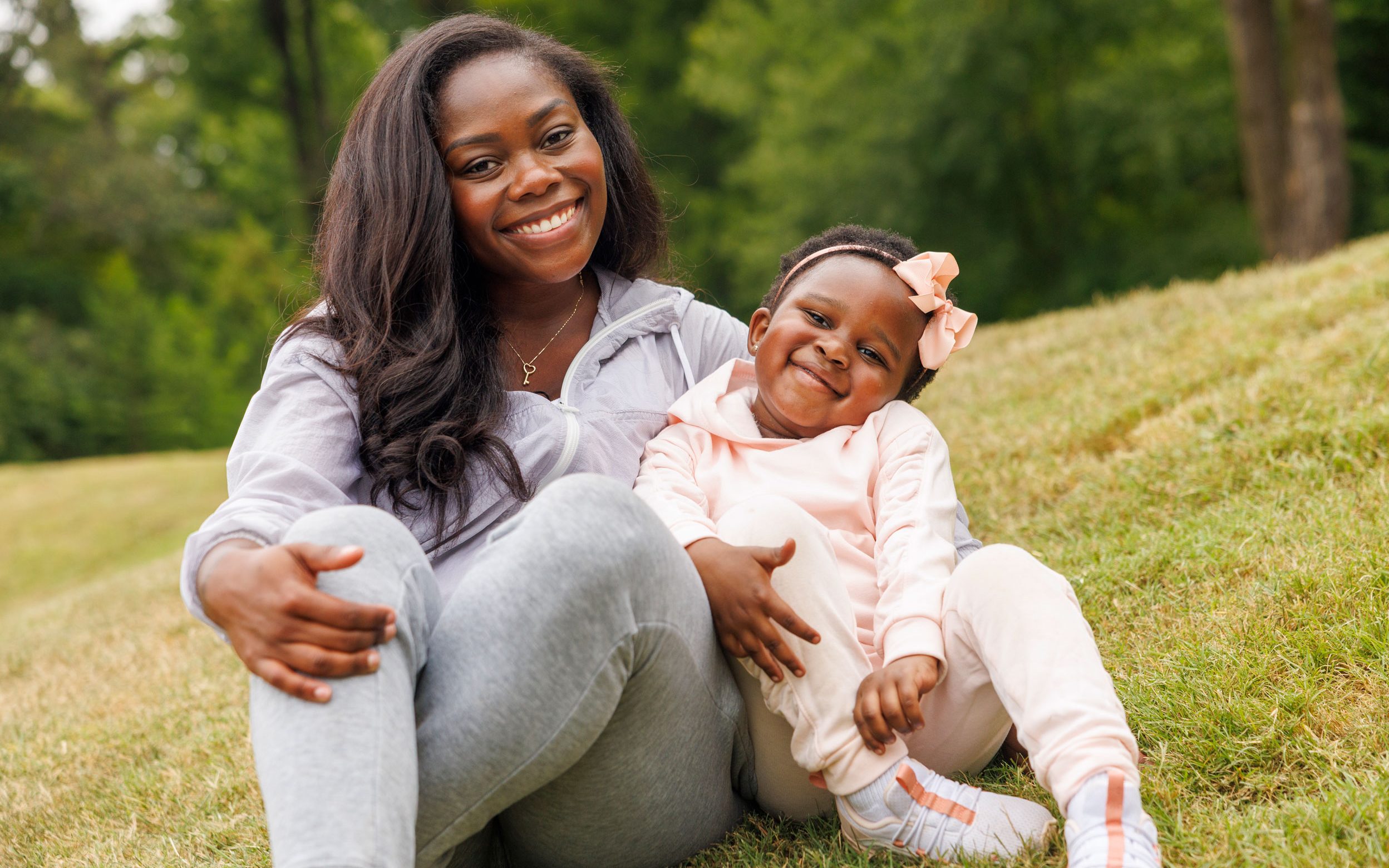 Patient Reagan and her mom smiling.
